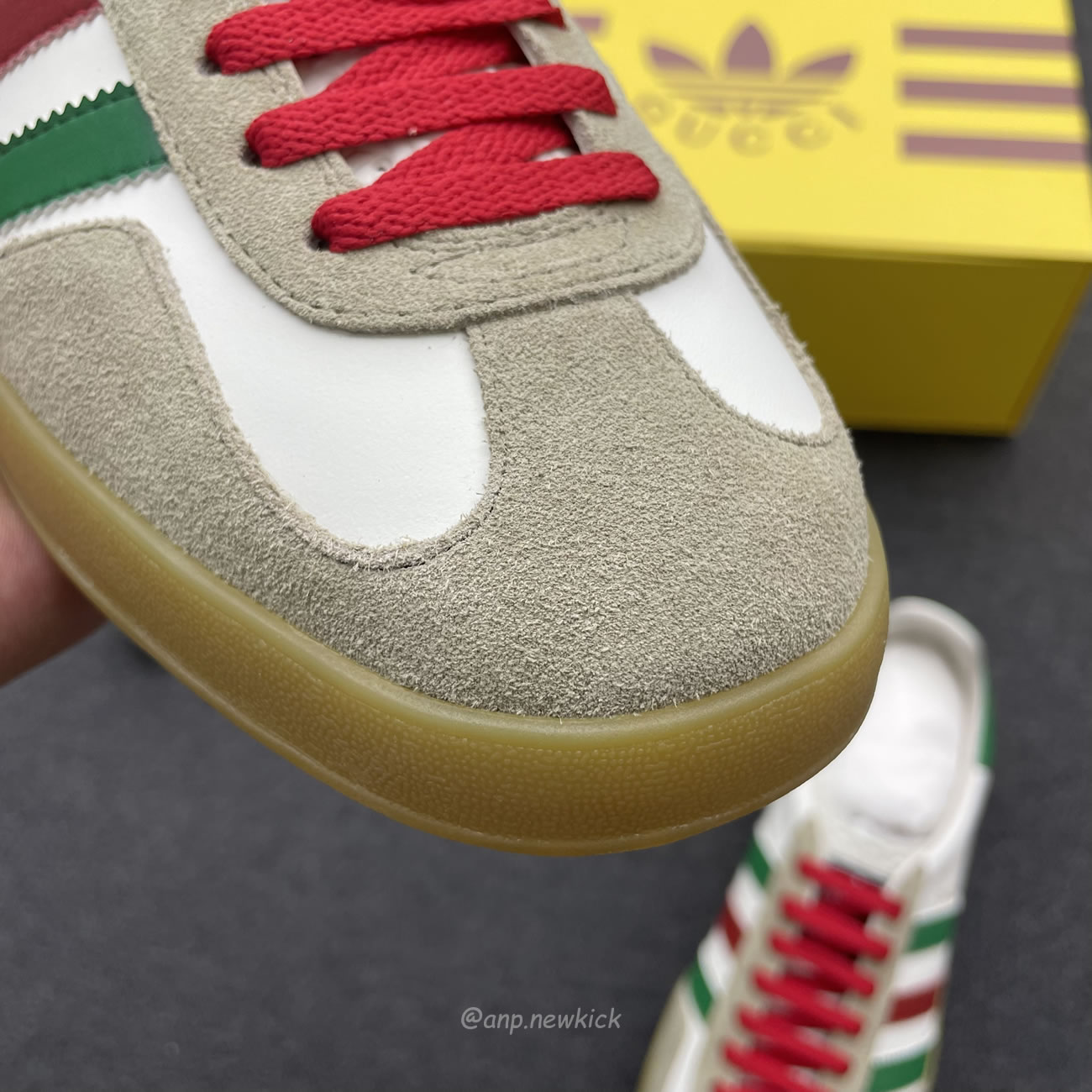 Adidas X Gucci Gazelle White Green Red 726487 Aaa43 9547 (9) - newkick.vip